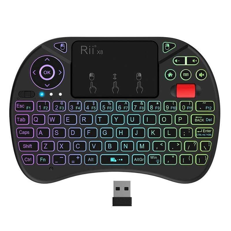 Mini tastatura wireless iluminata RGB